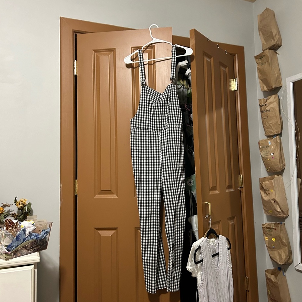 Gingham overalls